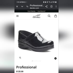 Dansko professional patent black nursing shoes. Size 36. USA 5.5